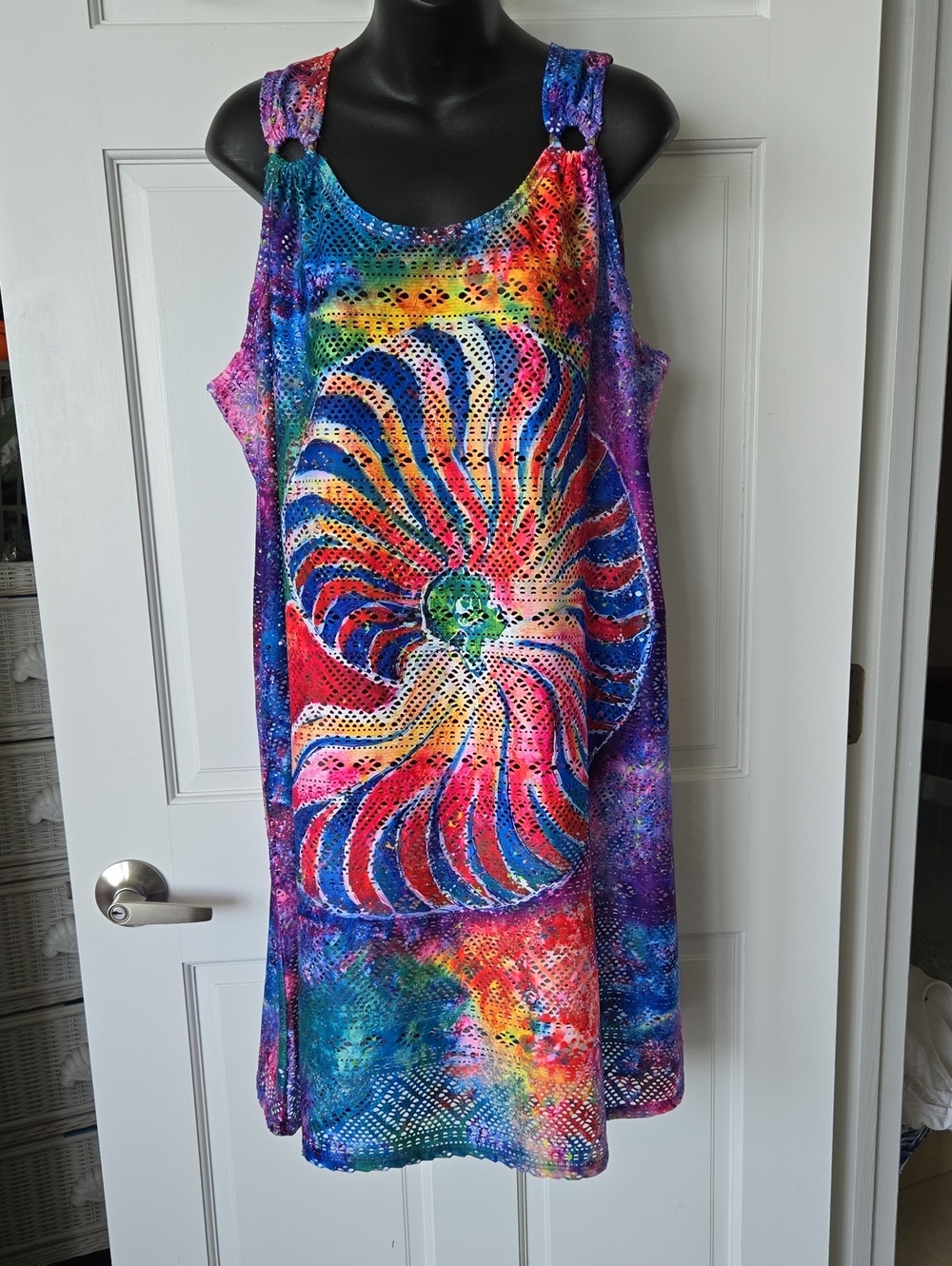 Leoma Lovegrove Nautilus Coverup Vibrant Multicolor Tank Dress XL